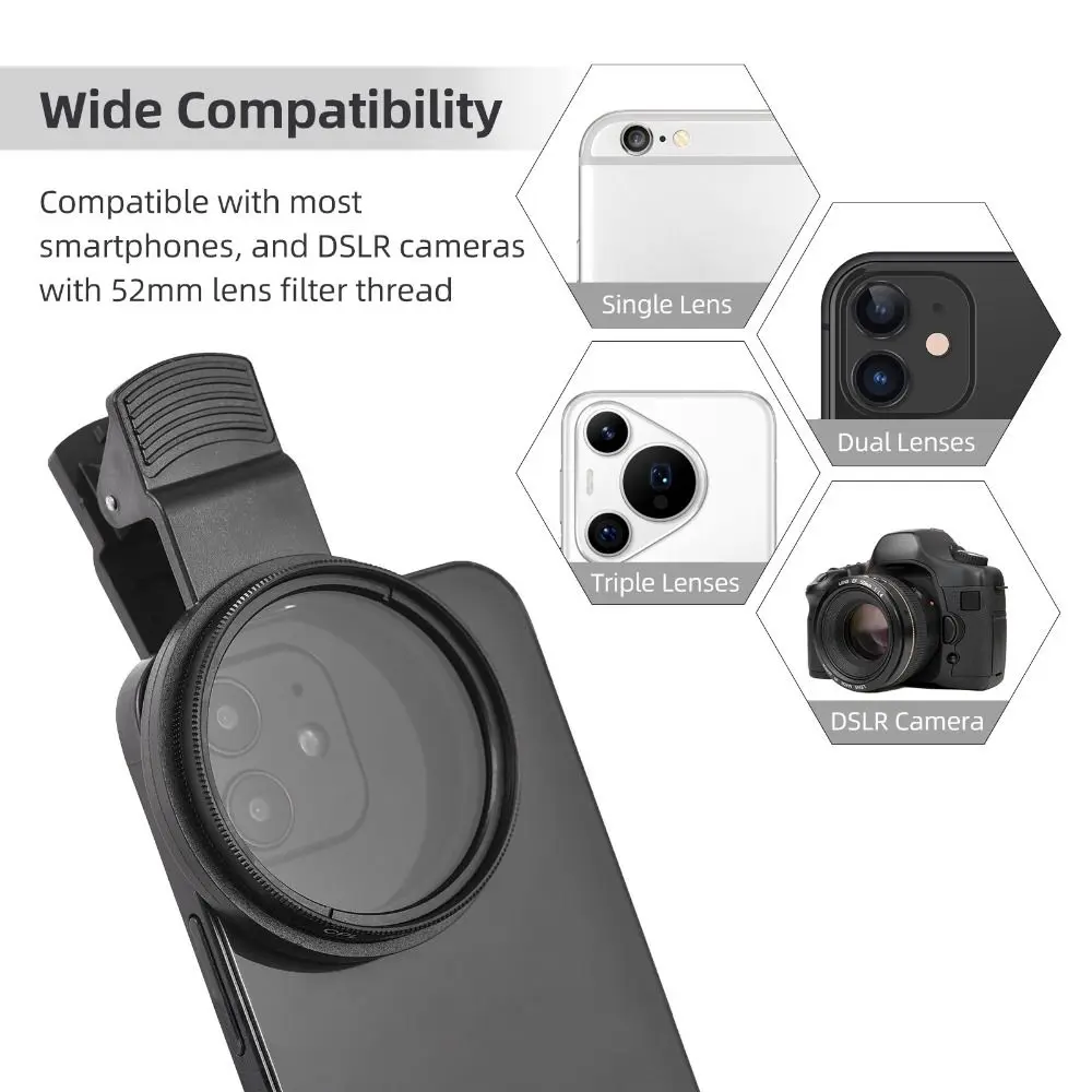 Universal 52mm Circular Polarizer Lens Filter Anti-reflection Portable Smartphones Lens Accessory CPL Filter Kit Camera Lens - Image 5