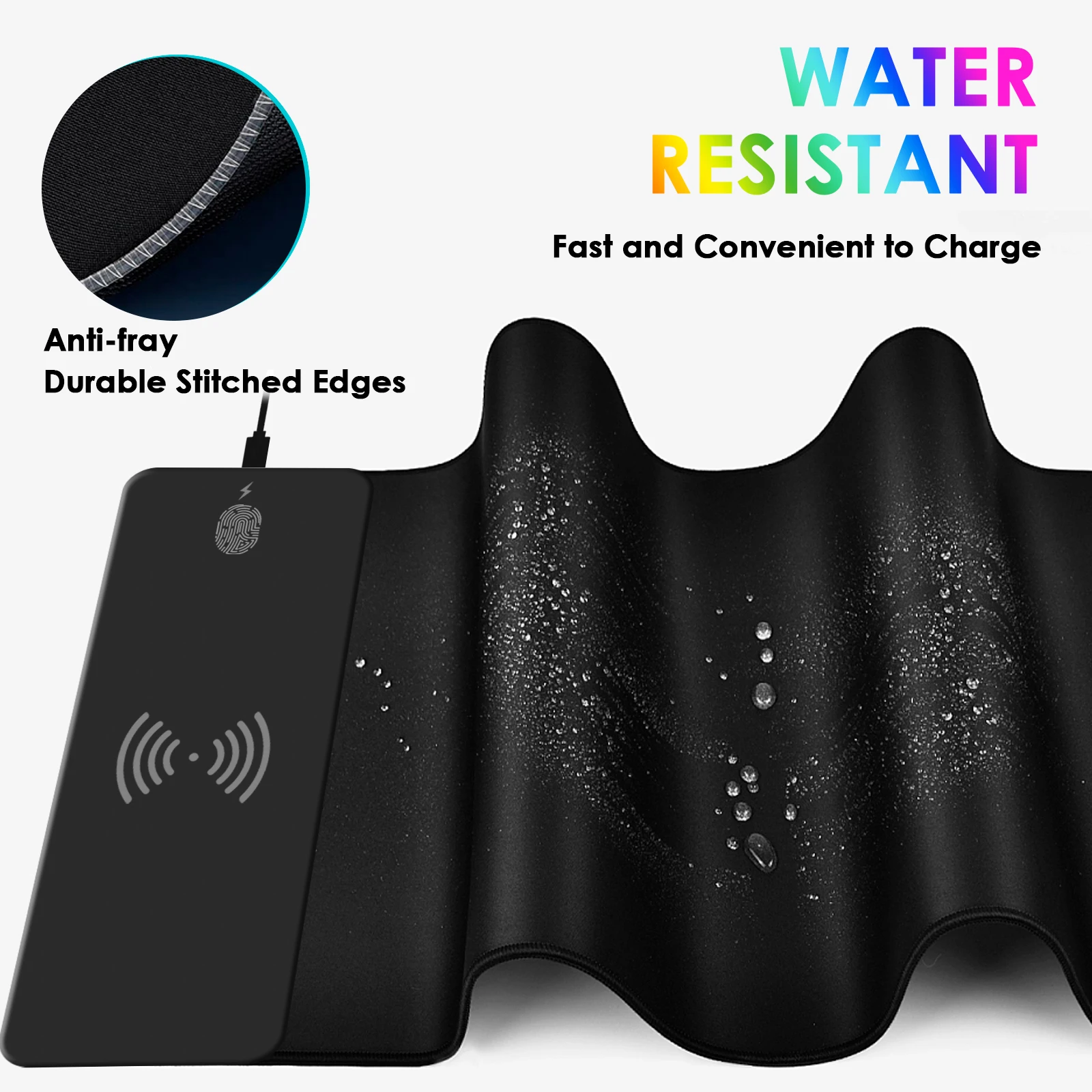 Wireless Charging RGB Mouse Pad Gaming LED Mousepad with 10 Light Modes Extra Large XXL Full Non-Slip Desk Pad Mat for Keyboard - Image 4