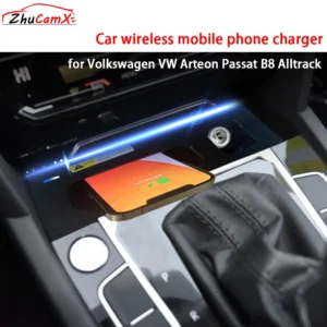 for Volkswagen VW Arteon Passat B8 Alltrack Center Console Storage Wireless Mobile Phone Charger 18W Magsafe Fast Charging Panel