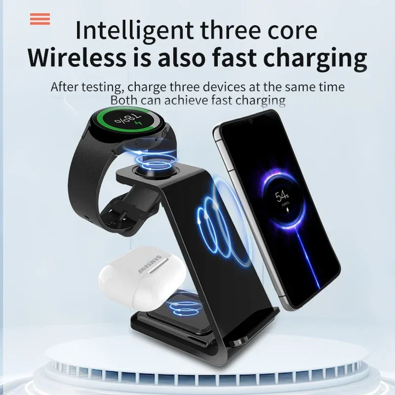3 in 1 Wireless Charger Stand Fast Charging Dock Station For iPhone 15 14 XR Apple Watch 6 7 iWatch 30W wireless charging HT-ZZ1 - Image 3