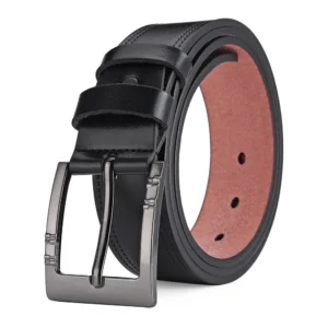 Fashion Casual Luxury Men's Metal Pin Buckle Belt,High-Quality PU Leather Belt Plus Size - Versatile for Jeans, Work&Casual Wear