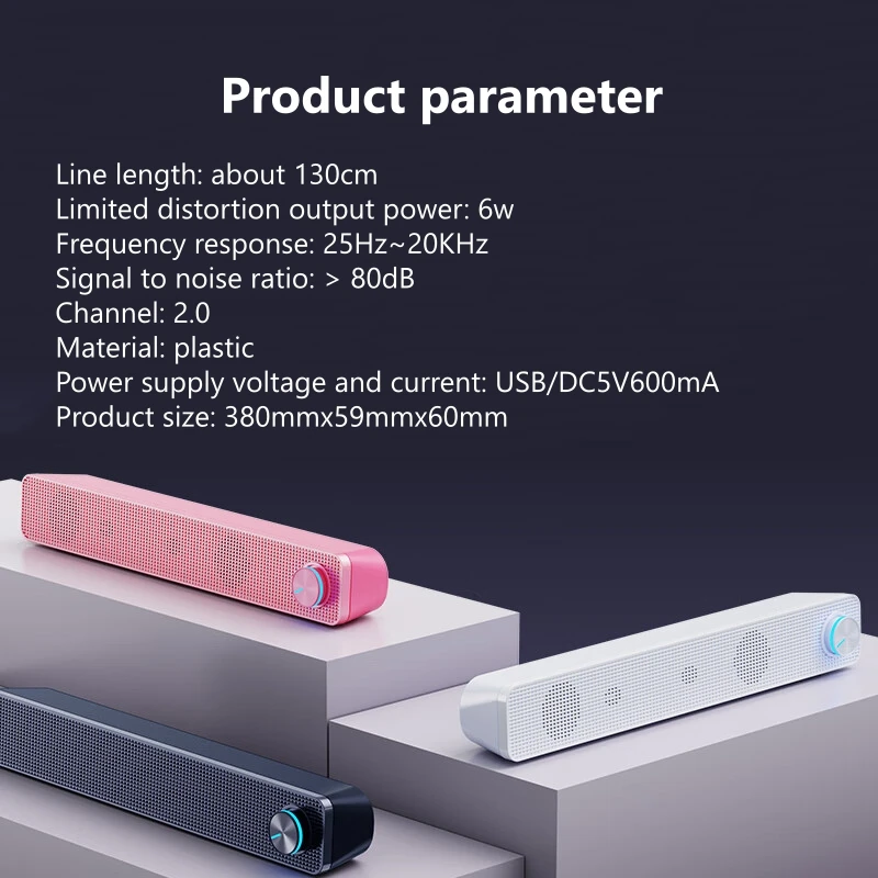 V-195 Gaming Soundbar,Wired&Bluetooth Speaker for PC/PS5/Xbox, RGB Light, 4 Unit Stereo Bass, 3.5mm/USB, Music/Movie/Game Modes - Image 5