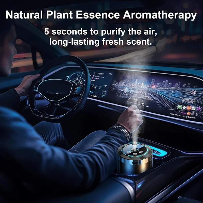 5 Modes Smart Car Air Aromatherapy Diffuser Humidifier Aromatherapy Freshener Removing Odors Starry Sky Canopy Car Accessories - Image 4