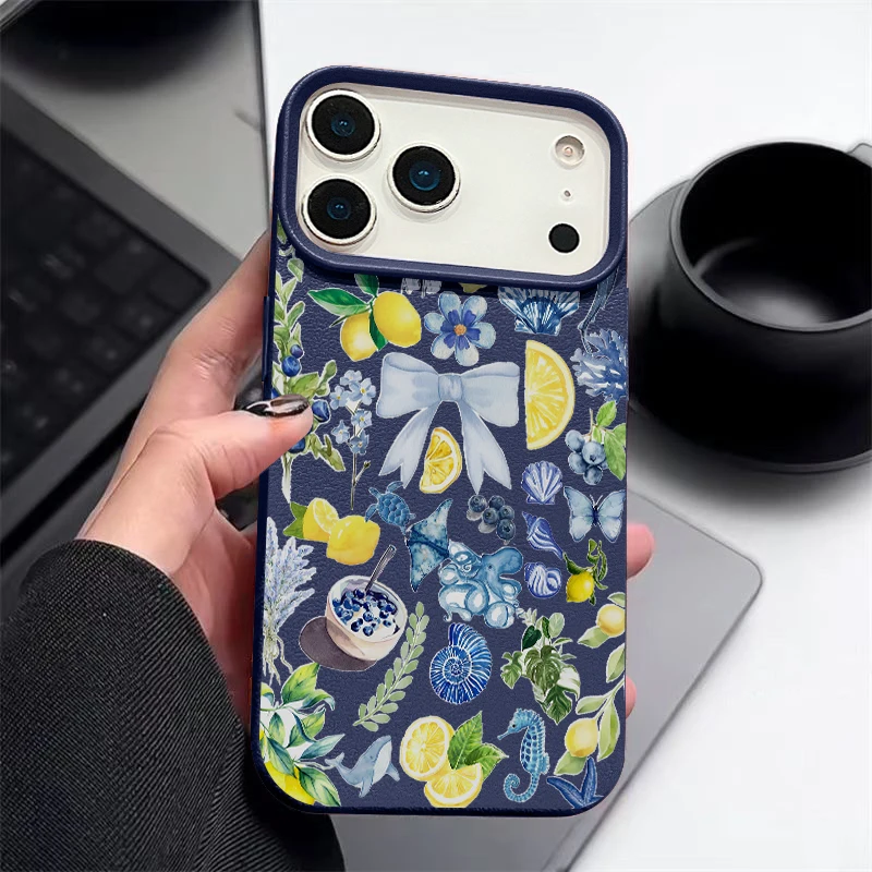 Turtle Ocean Patterned Phone Case For iPhone 17e 17 Pro Max 16 15 14 13 Pro Max 16e 11 Shockproof Soft TPU Leather Texture Cover - Image 2