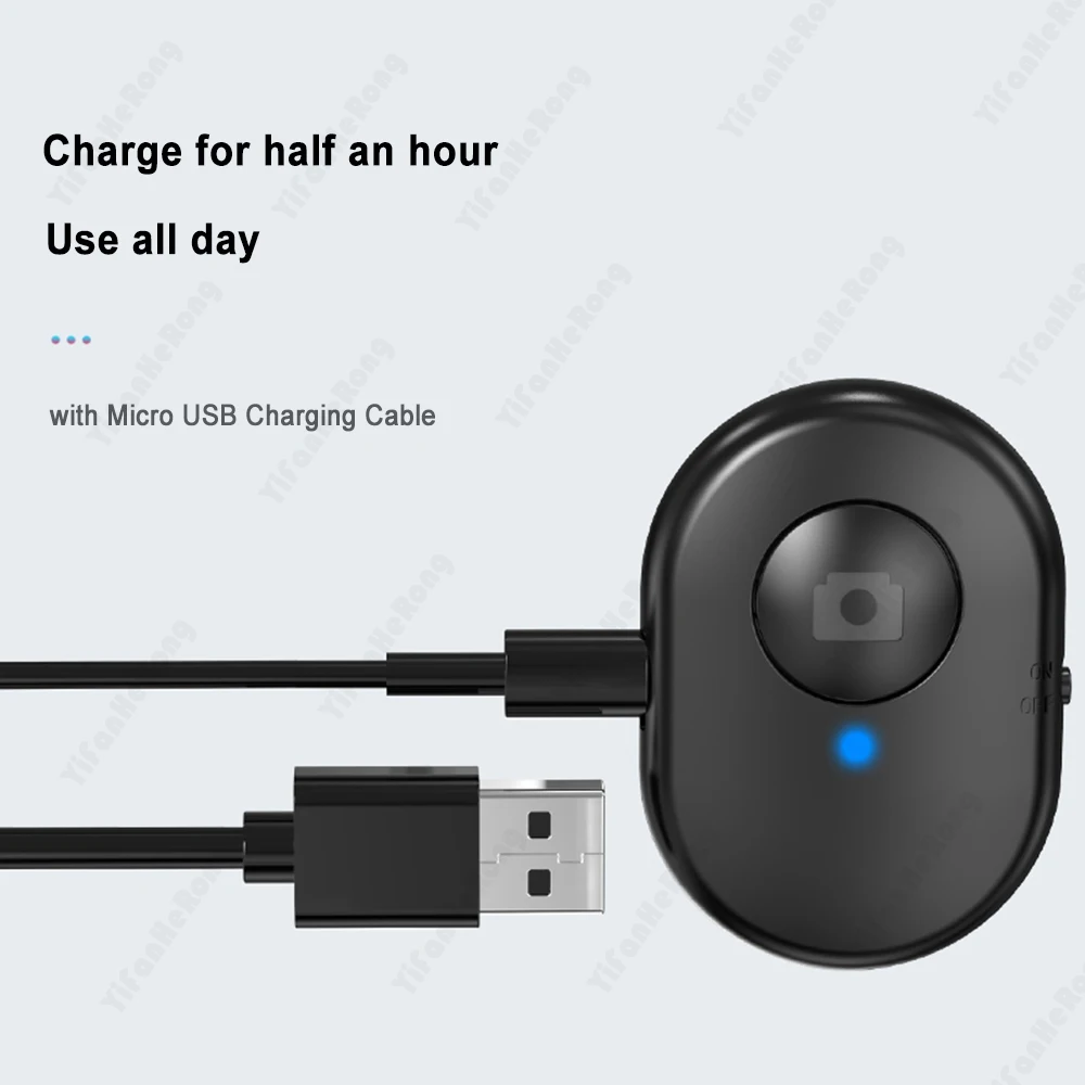 Rechargeable bluetooth-compatible Self-timer Selfie Stick Shutter Release Wireless Remote Controller Button for IOS Android - Image 3