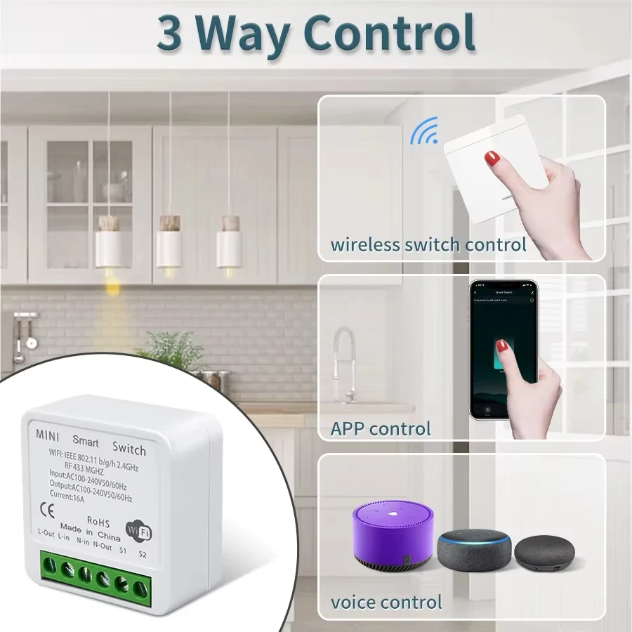 WiFi Switch For Lighting RF 433MHzTuya Smart Wireless Switch Smart APP Voice Control Work With Alexa Google Home Alice - Image 2