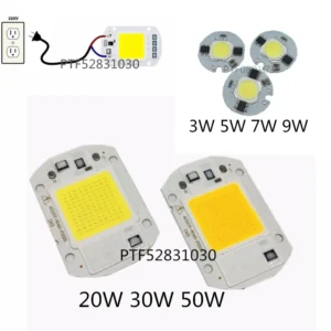 10pcs Power CoB Lamp Chip 3W 5W 7W 9W 20W 30W 50W Light Bulb 220V IP65 Smart IC White Warm White For LED Spotlight Floodlight