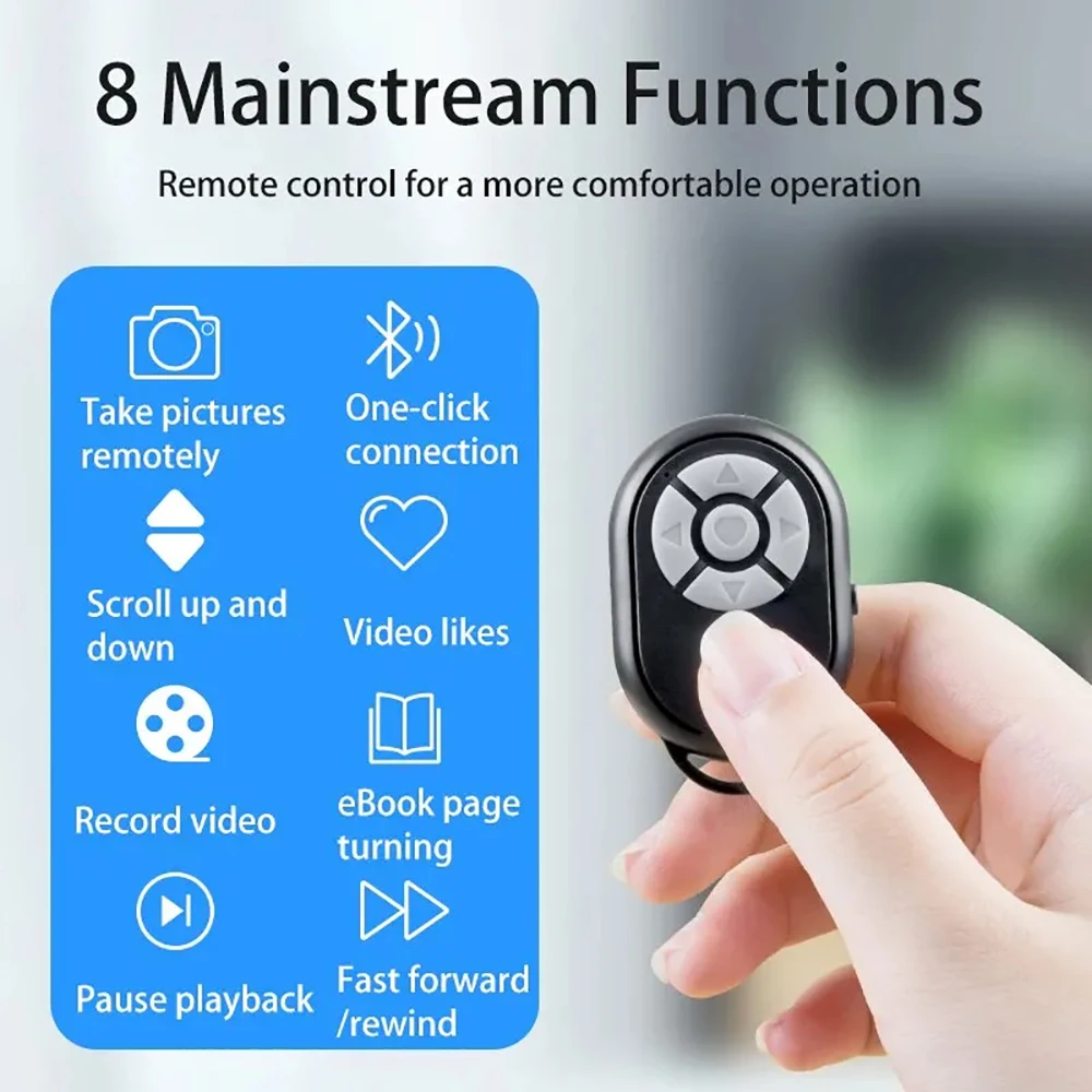 Bluetooth Remote Control for iPhone Xiaomi Android iOS Phones Selfie Stick Wireless Shutter Portable Phone Camera Controller - Image 2