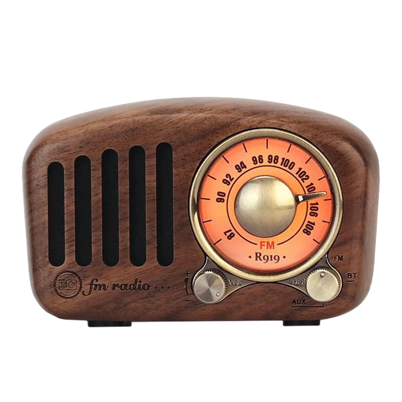 R919 Retro Radio Bluetooth Speaker, FM Radio with Old Fashioned Classic Style, Bluetooth, TF Card Slot,Walnut Wood HOT - Image 3