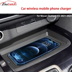 for Nissan Qashqai J12 2021-2025 Center Console Storage Wireless Mobile Phone Charger QI 18W iPhone Magsafe Fast Charging Panel