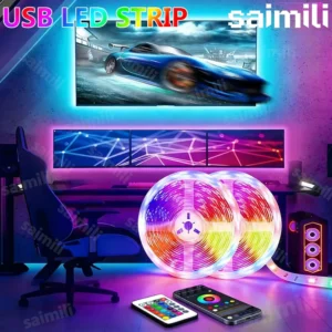 Smart LED Strip Lights USB RGB With APP Control Music Sync Color Changing Dimmable For TV Backlight Living Room Party Decor