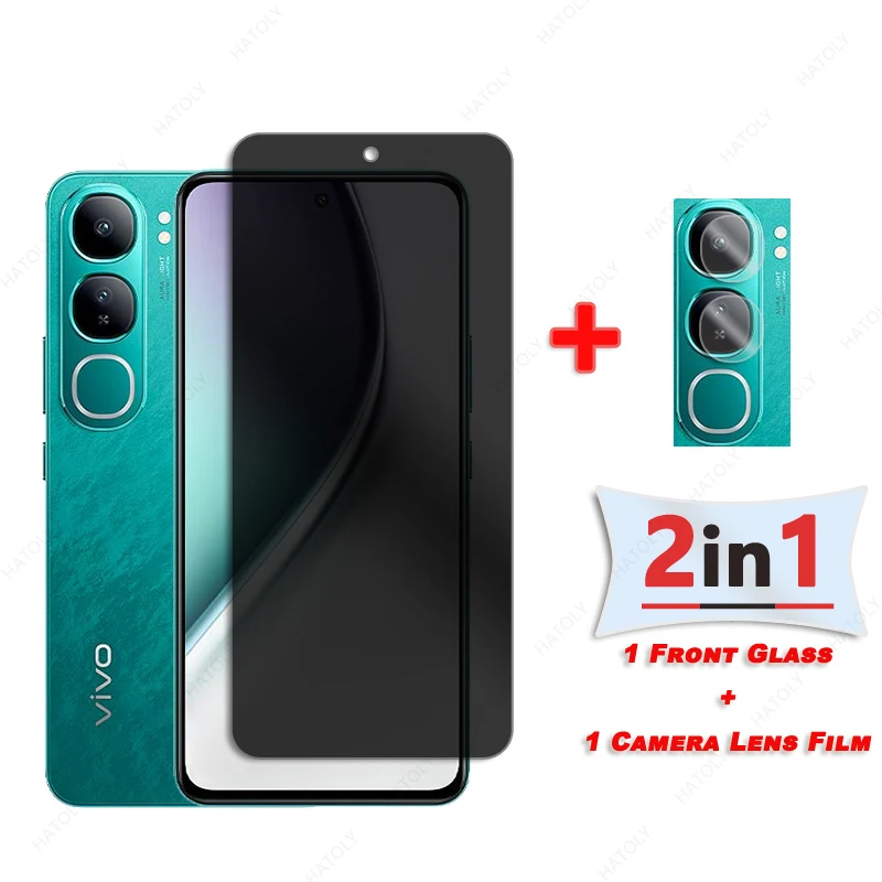 Privacy Screen Protector For vivo Y200 4G Glass For vivo Y200 5G Asia Tempered Anti Glare Glass Camera Lens Film Anti-spy Glass - Image 3
