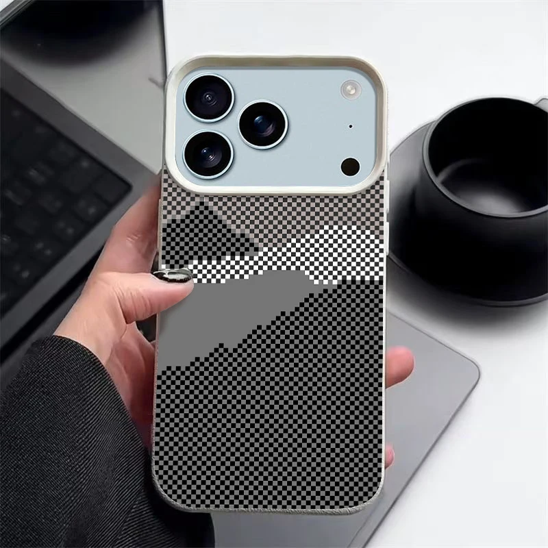 Woven Texture Printed Phone Case For iPhone 17e 17 Pro Max 16 15 14 13 Pro Max 16e 11 Shockproof Soft TPU Leather Texture Cover