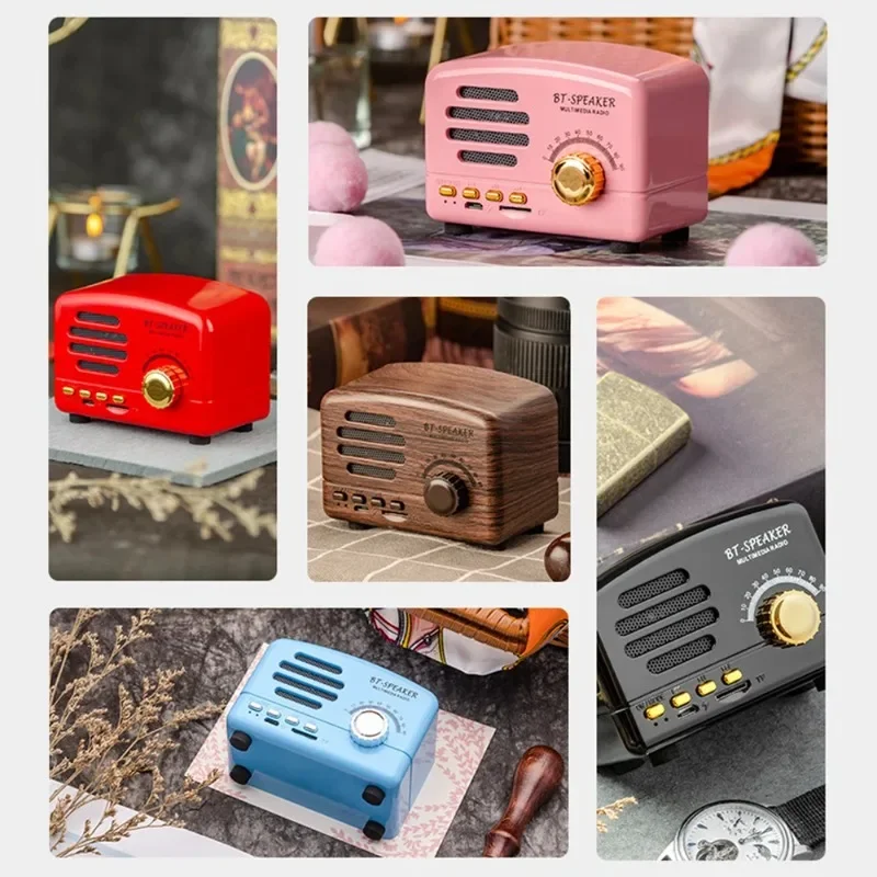 Classic Style Strong Bass Enhancement Loud Volume Sound Box With FM Radio BT01 Retro Bluetooth-compatible5.0 Speaker Wooden Old - Image 4