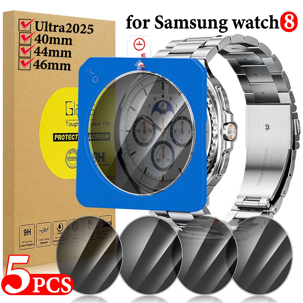1-5pcs Tempered Glass Easy Installation Anti-spy Film for Samsung Galaxy Watch 8 40 44mm Classic 46mm Ultra2025 Screen Protector