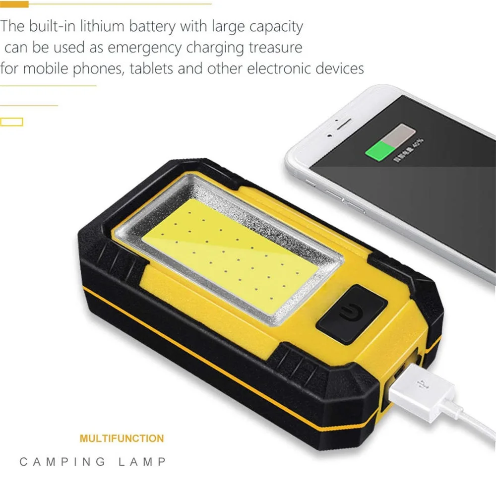4000mah Led Work Light Rechargeable Super Bright COB Flashlight With Magnetic Portable Outdoor Camping Lantern Emergency Lamp - Image 3