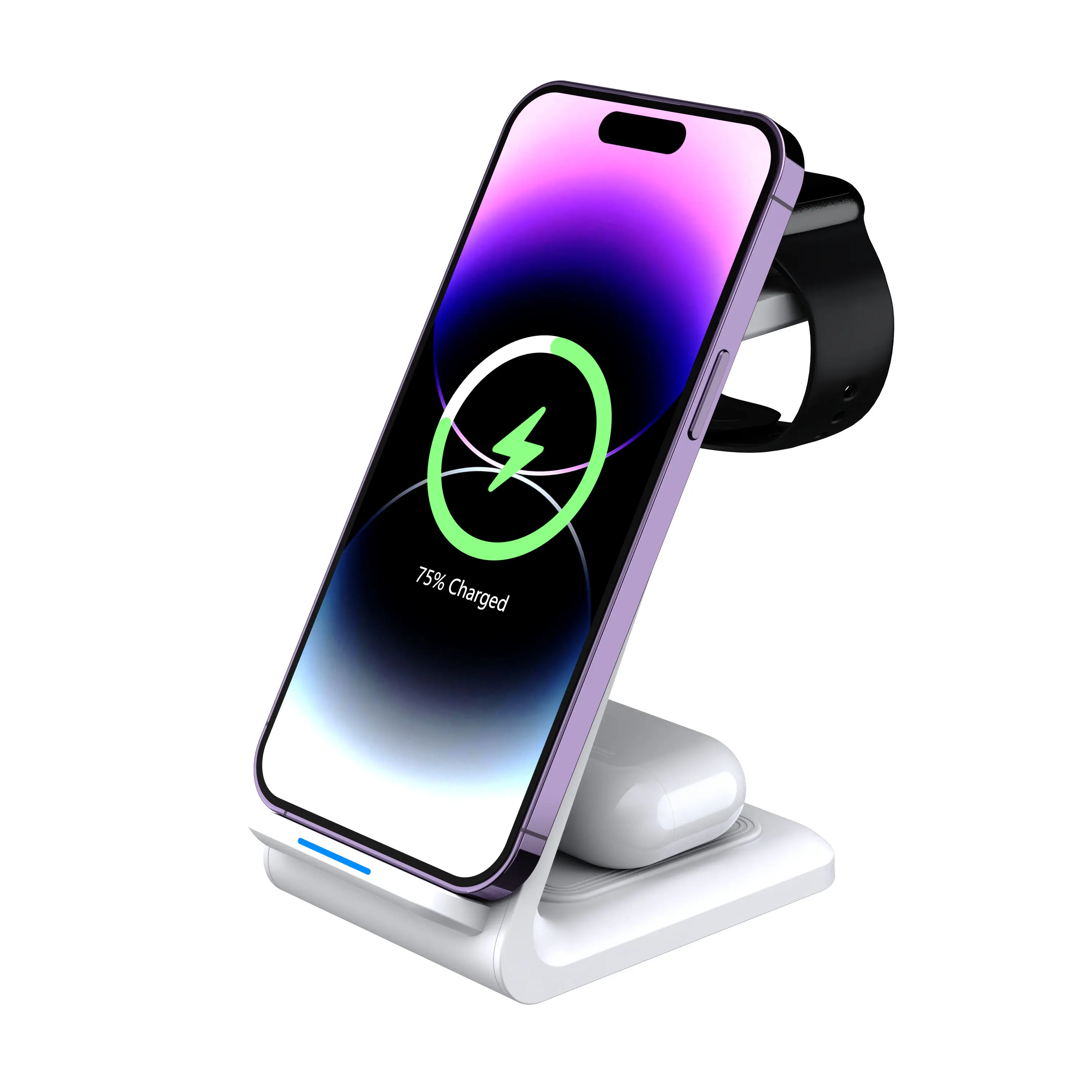 3 in 1 Wireless Charger Stand Fast Charging Dock Station For iPhone 15 14 XR Apple Watch 6 7 iWatch 30W wireless charging HT-ZZ1 - Image 5
