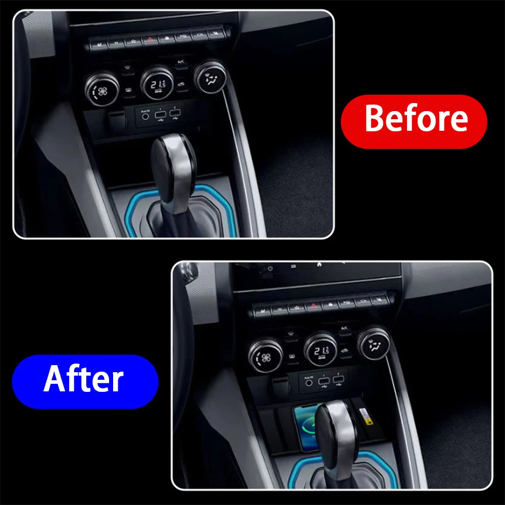 for Renault Clio 5 V Mk5 Lutecia Mitsubishi Colt Center Console Storage Wireless Mobile Phone Charger 18W Magsafe Fast Charging - Image 3
