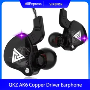 VIKEFON QKZ AK6 In Ear Earphone 6 Dynamic Driver Unit Headphone With Mic Stereo Sports HIFI Subwoofer Headset Monitor Earbuds