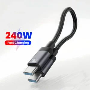 240W Super Fast Charging USB C to USB C Magnetic Short Cable PD 3.1 Type C Power Bank Cable For Iphone 17 16 15 Huawei Samsung