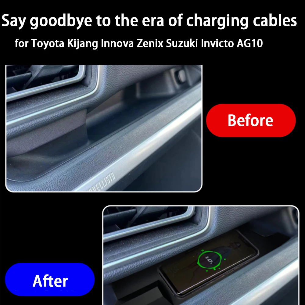 for Toyota Kijang Innova Zenix Suzuki Invicto AG10 Copilot Storage Wireless Mobile Phone Charger QI 18W iPhone Magsafe Charging - Image 2