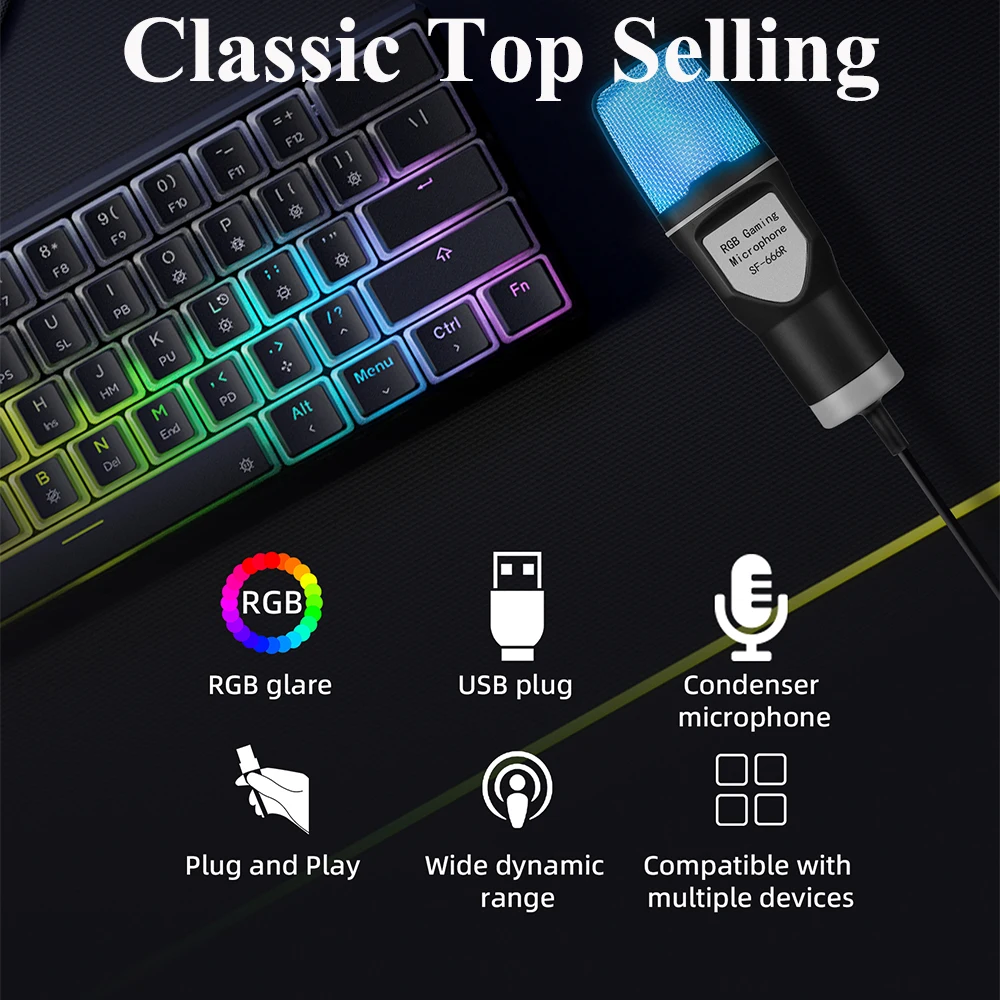 KEBIDU USB Microphone Kits Professional Live Streaming Microphone Wired Gaming Mic for Podcast Recording Studio Streaming Laptop - Image 2