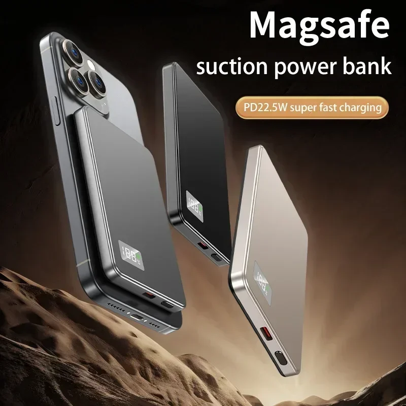 Wireless Magnetic 50000mAh Power Bank Fast Charging Portable PD22.5W External Battery for Magsafe for iPhone17 Samsung Xiaomi - Image 3