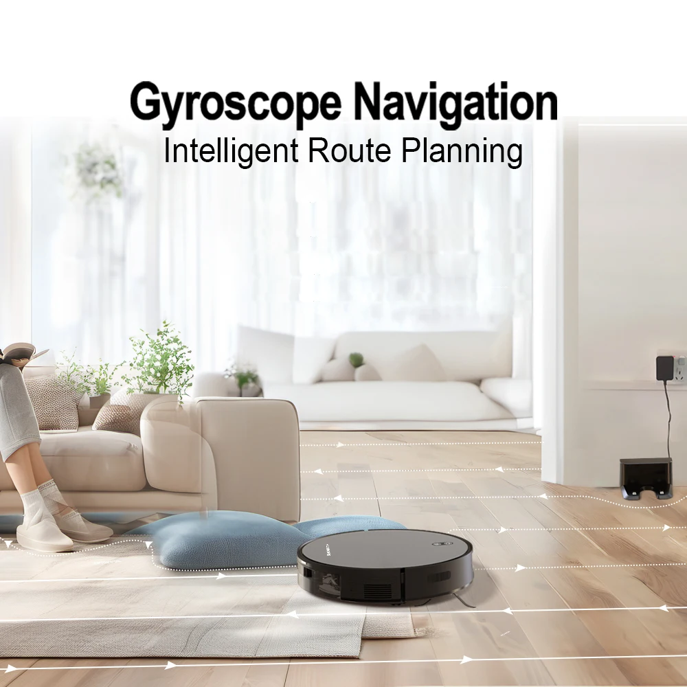 Robot Vacuum Cleaner Combo and Mop 6000PA Strong Suction Robotic App& Remote Control Self-Charging Smart Mapping for Pet Hair - Image 3