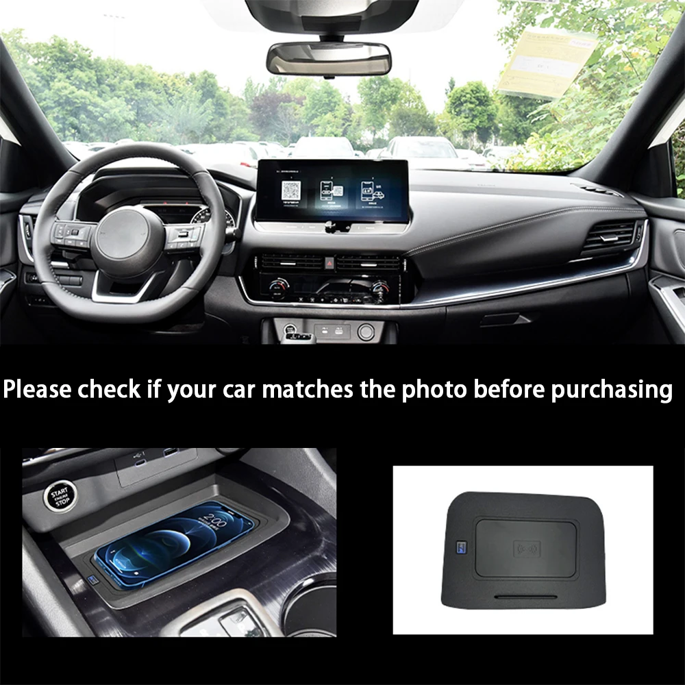 for Nissan Qashqai J12 2021-2025 Center Console Storage Wireless Mobile Phone Charger QI 18W iPhone Magsafe Fast Charging Panel - Image 4