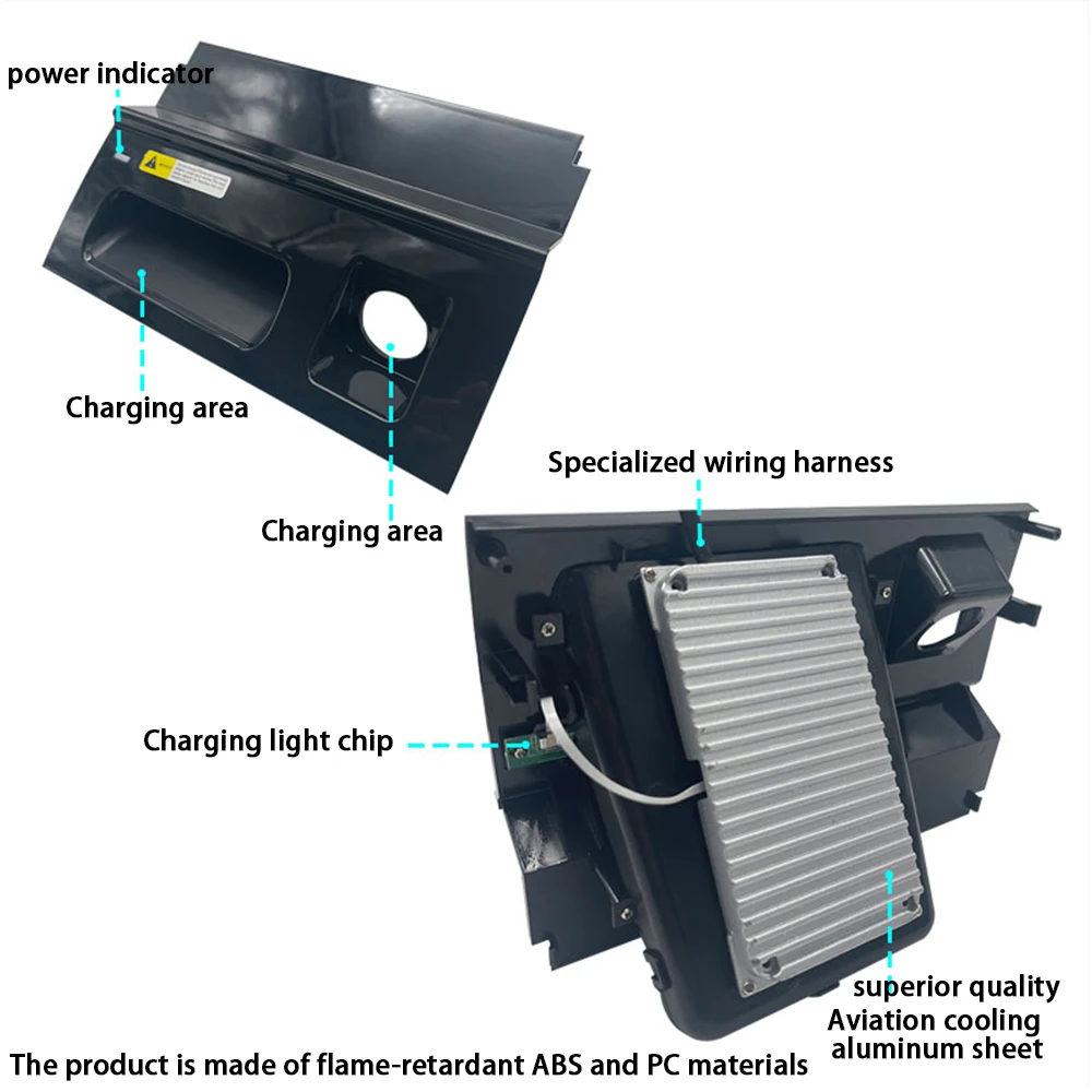 for Volkswagen VW Arteon Passat B8 Alltrack Center Console Storage Wireless Mobile Phone Charger 18W Magsafe Fast Charging Panel - Image 4