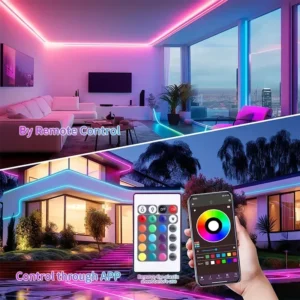 USB Smart LED Strip Lights DC5V RGB LED Neon Strip Remote APP Control Music Sync LED for Gaming Room Christmas Party Decorations