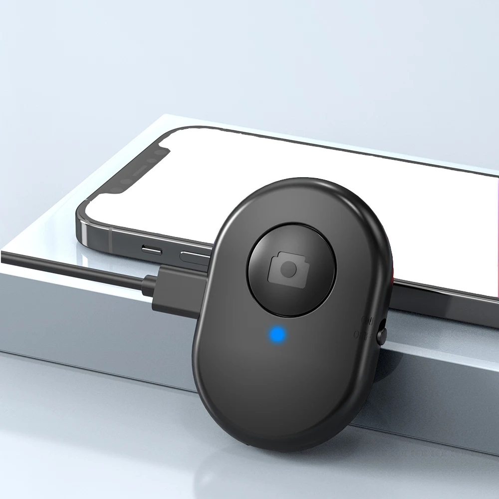 Rechargeable bluetooth-compatible Self-timer Selfie Stick Shutter Release Wireless Remote Controller Button for IOS Android - Image 5
