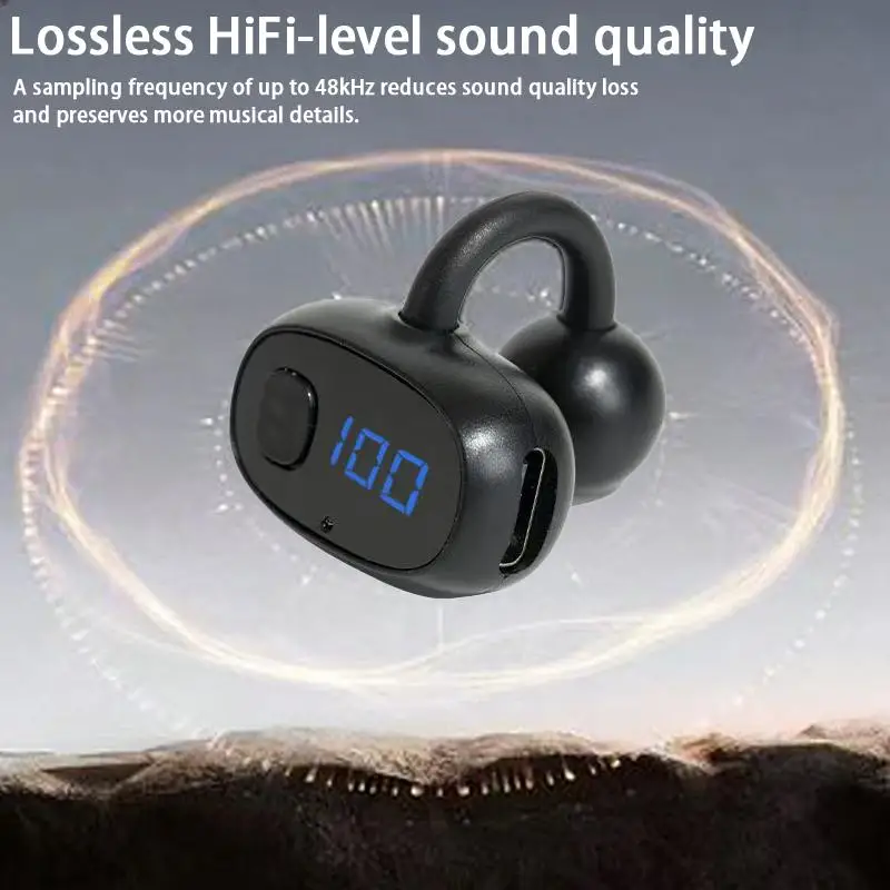 Bone Conduction Bluetooth Headset Clip On Ear Sports Wireless Bluetooth Headset Digital Display - Image 3