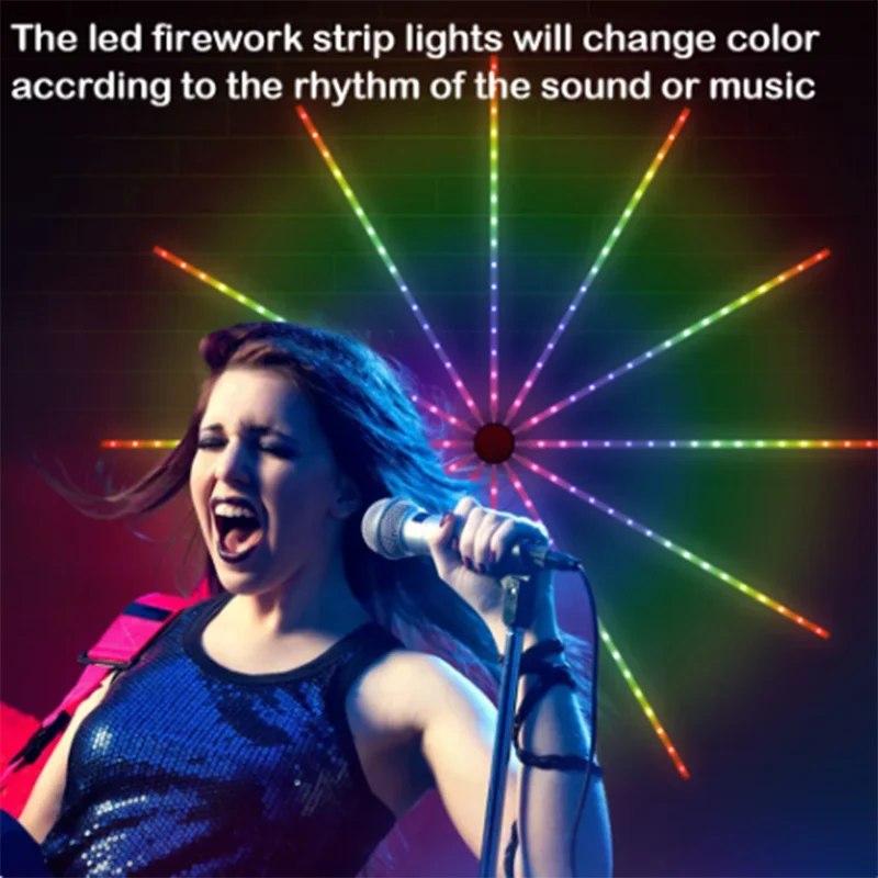 2026 Firework Strip Lights LED Bluetooth APP Control Neon Strip USB 5V Changing Smart Lamp Sync Music Bedroom Decor Dream Light - Image 4