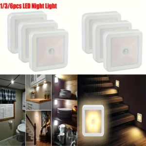 6/3/1pc Motion Sensor LED Nightlight Wireless Wall Lamp for Closet Cabinet Stair Auto On/Off Night Light For Bathroom Bedside