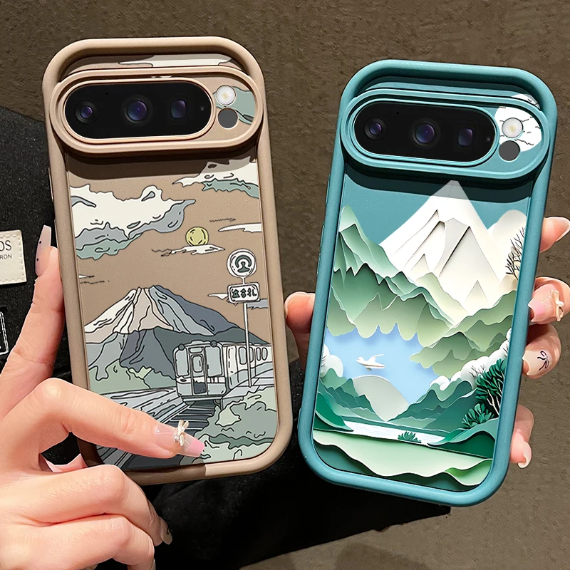 Mountain Road Patterned Phone Case For Google Pixel 10 9 8 7 Pro Pixel 9 10 Pro XL 7A 8A 9A Shockproof Soft Silicone Back Cover - Image 2