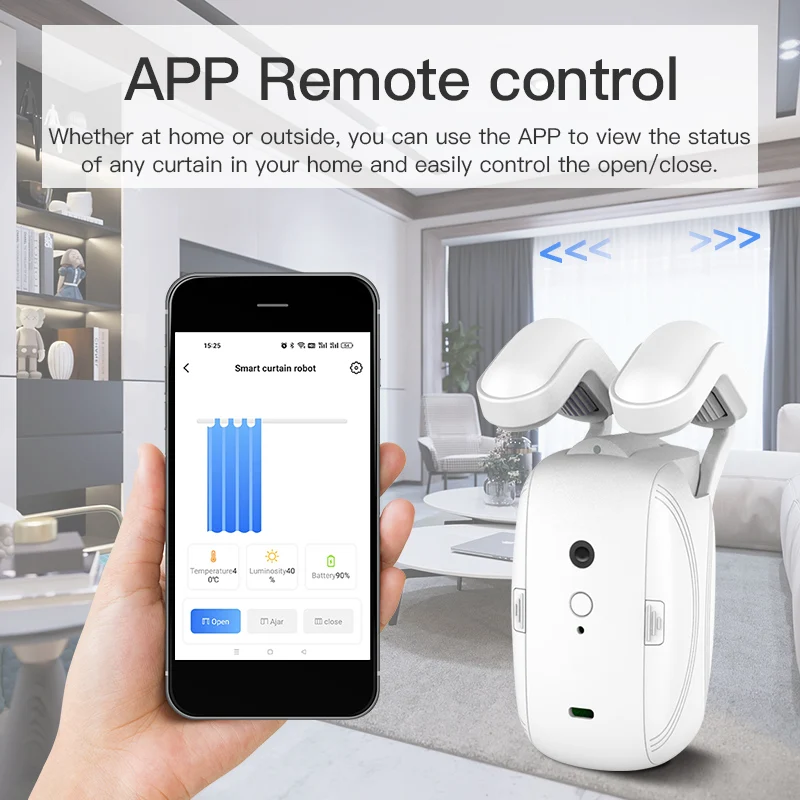 Tuya Wifi BT Smart Curtains Robot Wireless Automatic Curtain Opener Voice Remote Control Curtain Motor for Alexa Google Home - Image 2