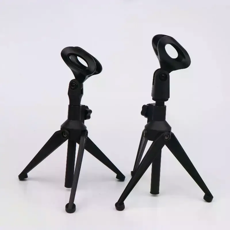 Mini Portable Table Stand Universal Microphone Stand Desktop Tripod Adjustable Mic Clip Holder Lightweight Bracket