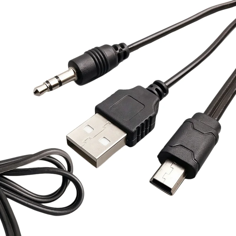 1PCS USB Cable 3.5mm Jack AUX Cable+USB Male Mini USB 5 Pin Charge for Bluetooth Player Portable Speaker Date Cable Audio Wire - Image 5