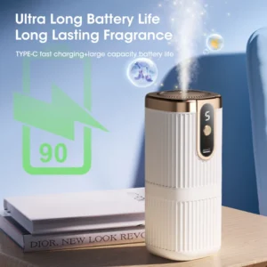 Mini Smart USB Rechargeable Essential Oil Aromatherapy Diffuser Humidifier 5-Level Adjustable for Room Toilet