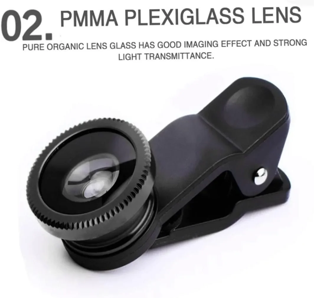 3 in 1 Fisheye Phone Lens Wide Angle Zoom Lens Fish Eye Macro Lenses Camera Kits With Clip Lens On The Phone For All Smart Phone - Image 5