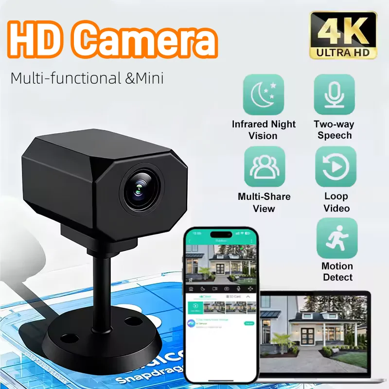 HD Mini Camera 4K 1080P WiFi IP AP Remote Monitoring Lightweight Portable Camcorder Smart Home Surveillance Security Camera