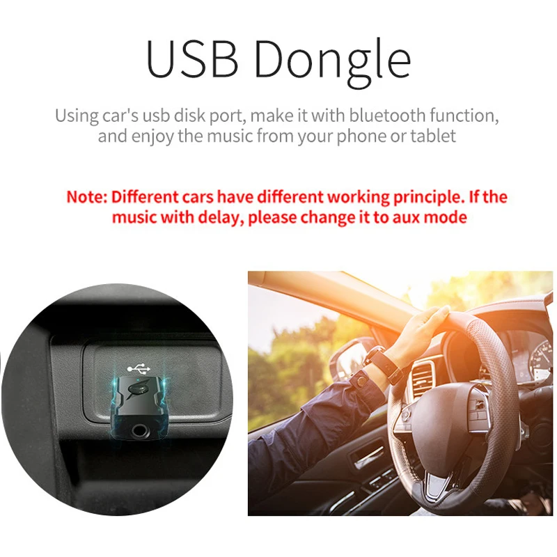 USB & 3.5mm AUX Bluetooth 5.3 Dongle Audio Receiver Transmitter Music Adapter For PC Mp3 Speaker TV Wireless Earphone Car Radio - Image 3