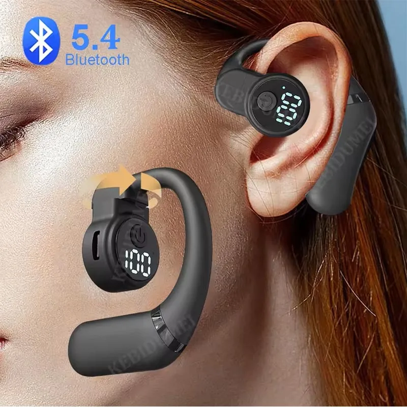 Bluetooth 5.4 Wireless Ear Hook Headset Earphone 180° Rotation HiFi Stereo Noise Reduction Headphone Sports Waterproof Earbud - Image 4