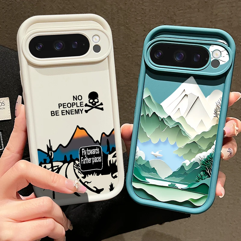 Mountain Road Patterned Phone Case For Google Pixel 10 9 8 7 Pro Pixel 9 10 Pro XL 7A 8A 9A Shockproof Soft Silicone Back Cover - Image 3