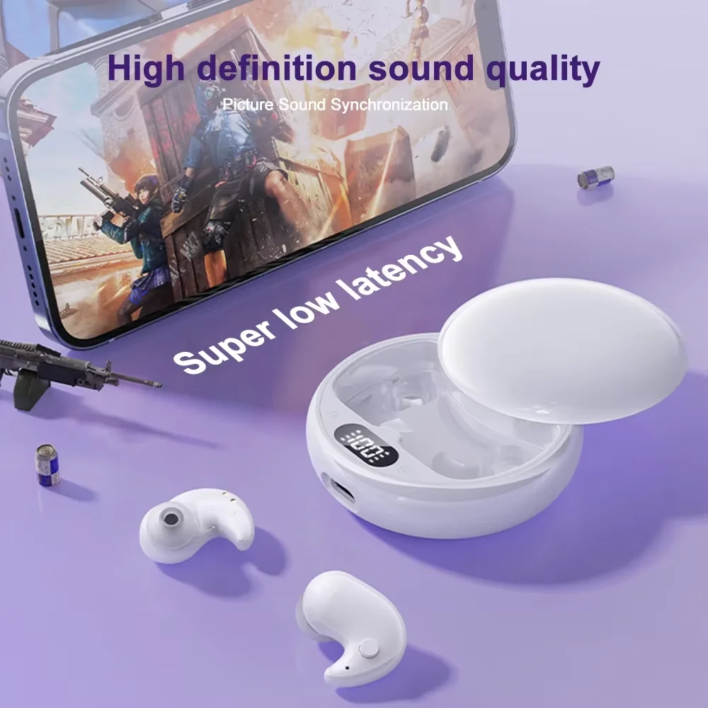KEBIDUMEI Sleep Earphones Bluetooth 5.3 Headphones In-ear Mini Wireless Headsets HiFi Stereo Noise Reduction TWS Gaming Earbuds - Image 4