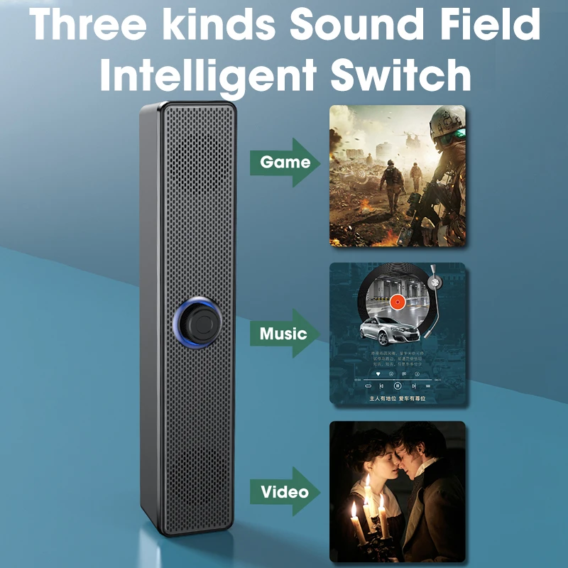 HOMEFISH BT5.0 Soundbar Speaker Wired Wireless Dual Mode 9D Surround Stereo Bass Anti-Interference for PC TV Phone Gaming - Image 5