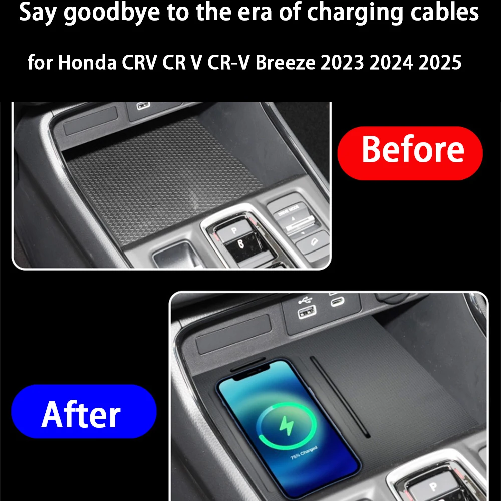for Honda CRV CR V CR-V Breeze 2023 2024 2025 Center Console Storage Wireless Mobile Phone Charger QI 18W Magsafe Fast Charging - Image 3