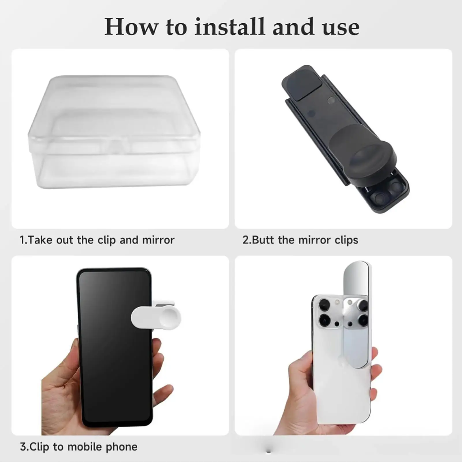 Smartphone Camera Mirror Reflection Clip Kit Phone Camera Selfie Reflection Mirror Effect Lens Smartphone Photo & Video Kits - Image 3