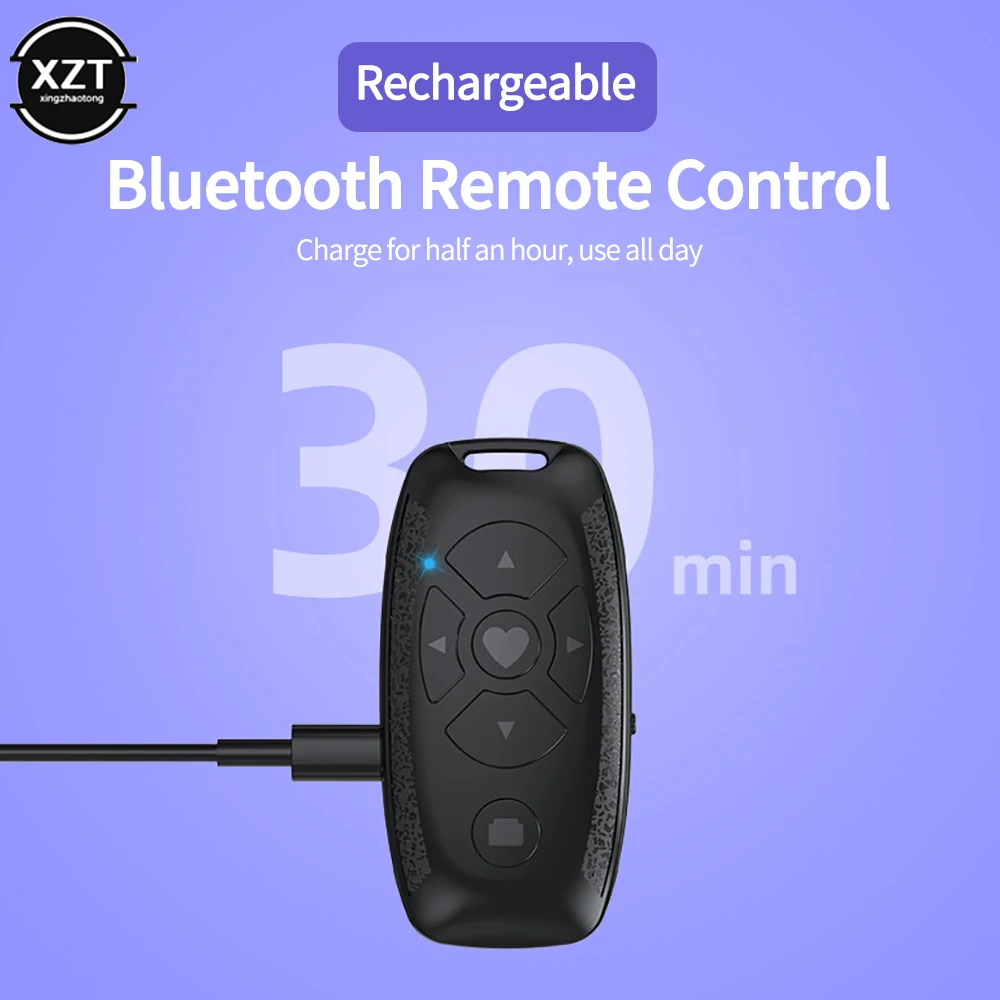 Universal Mobile Phone Selfie Camera Shutter Bluetooth-compatible Remote Control Button Buit-in Battery Rechargeable Controller - Image 4